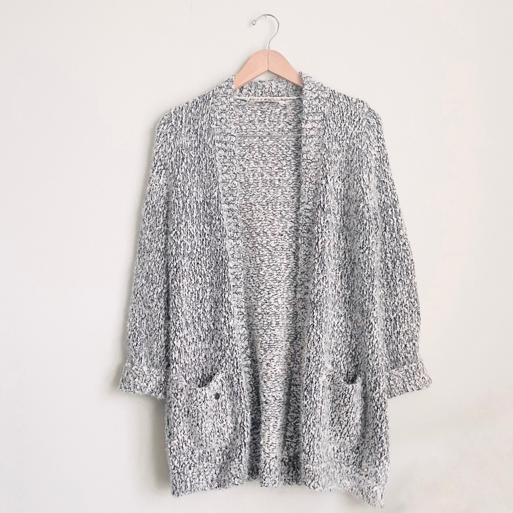 Soft Surroundings Marled Grey Cardigan Sweater S